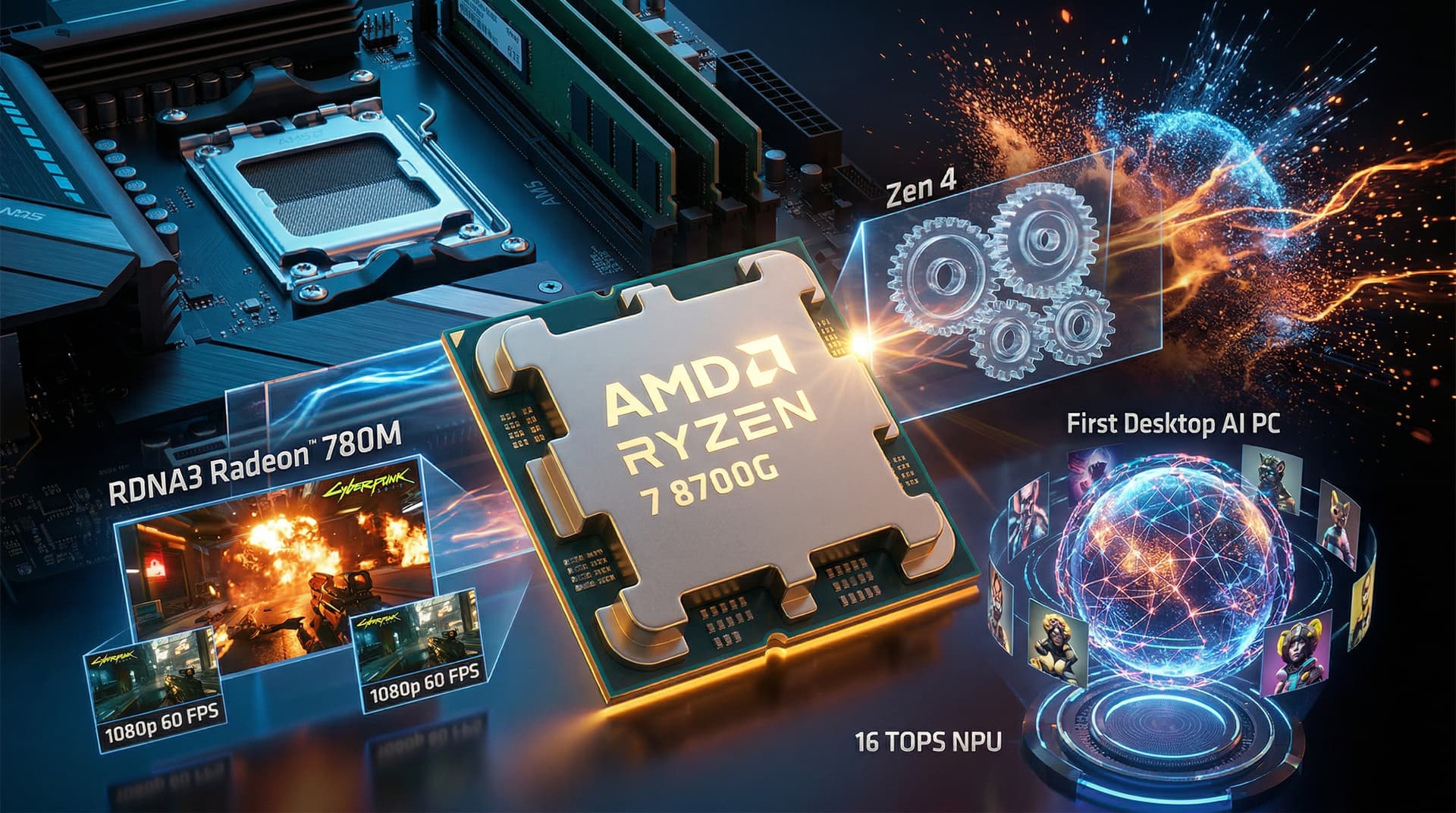 AMD Ryzen 8000G APUs Debut: Zen 4 Cores, AI NPU for Desktops