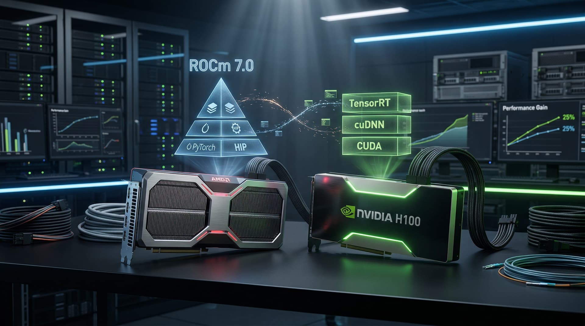 ROCm vs CUDA: AMD ROCm 7.0 Boosts PyTorch 25% on MI300X