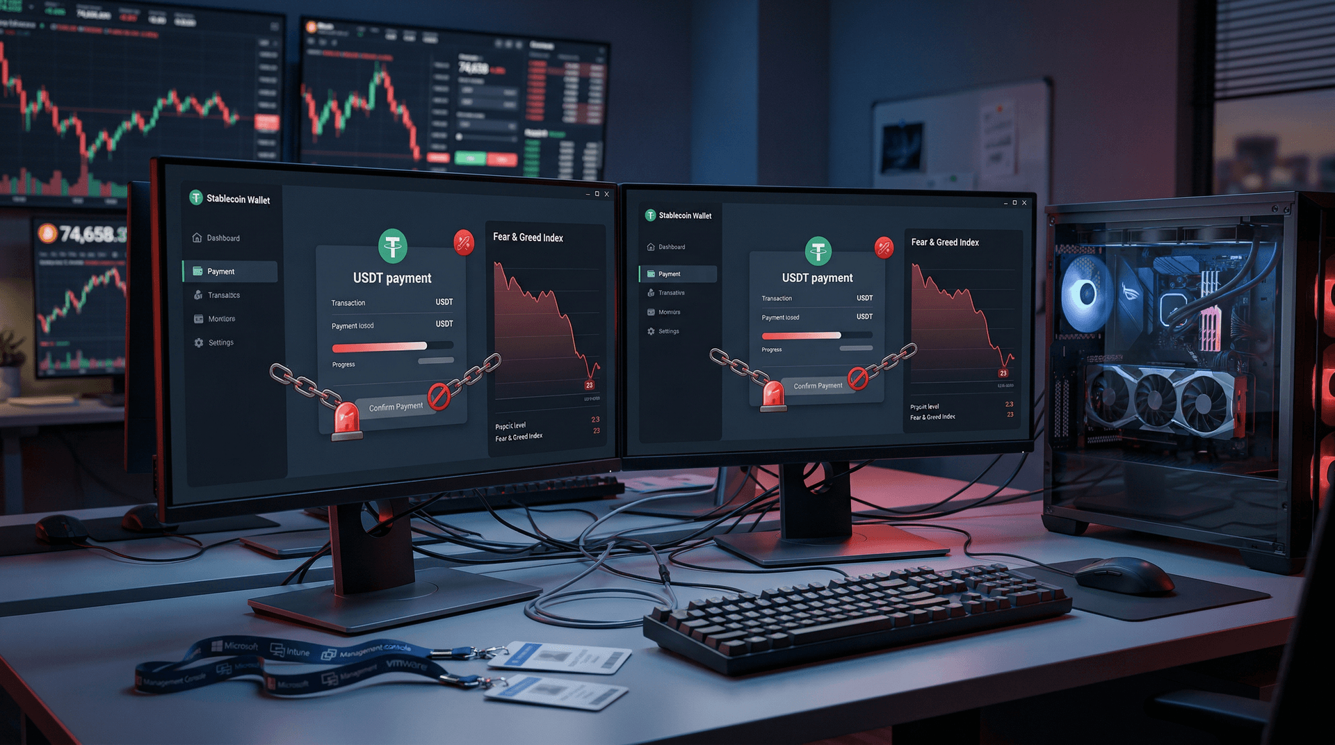 Stablecoins stall PC payments despite USDT $1 peg, Fear & Greed at 23