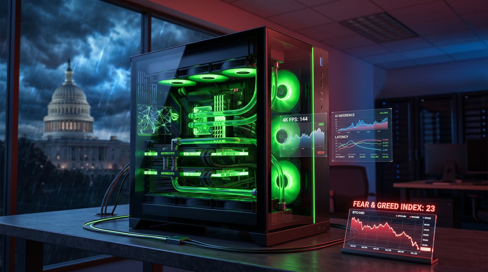 AI Liability Shield Bill Fuels $1,200 RTX 4090 Demand Amid Fear Index 23