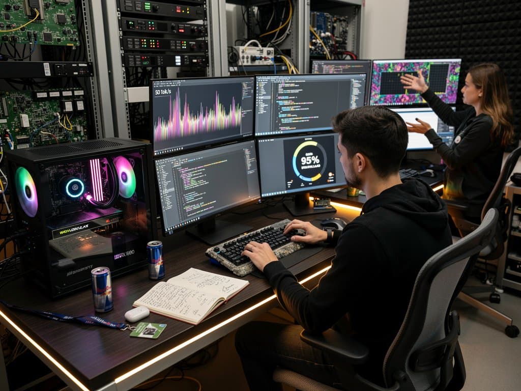 RTX 5090 PC rig benchmarks local AI inference speeds surpassing cloud models