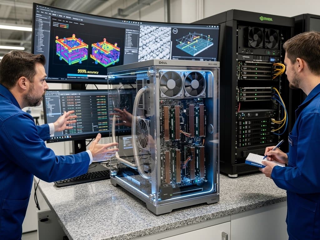 BMW lab with NVIDIA H100 GPUs and AI battery production monitors